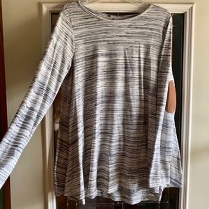 Long sleeve jersey tunic with elbow patches